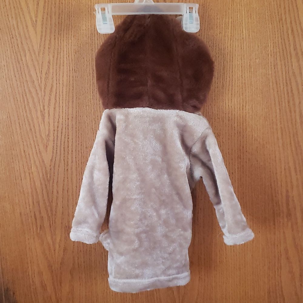 Adorable NWT Hudson Baby Fuzzy Fleece Hooded Bathrobe Sz 0-9 Mos - Picture 2 of 5